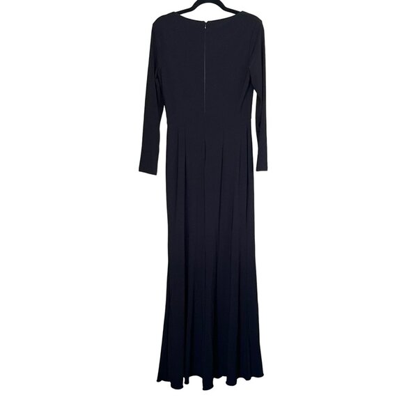 Xscape $249 Black Nude Trudy Ruffle Slit Jersey Formal Maxi Dress Gown Sz 6 NEW - Picture 8 of 8